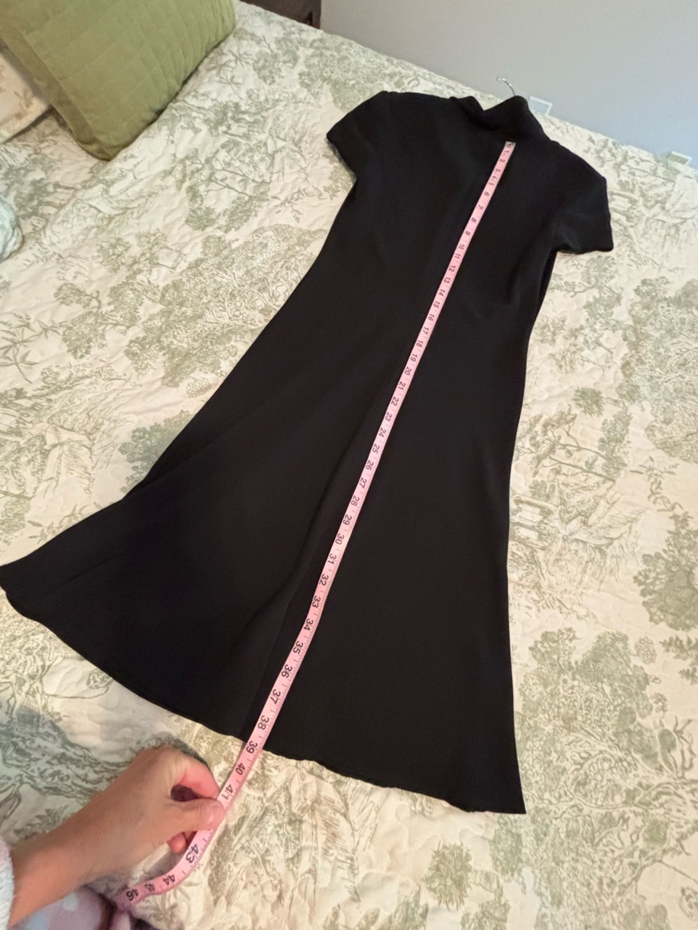 S.L. Fashions sz 10 vintage 90’s Black Cowl Neck Midi Dress minimalist classic - Picture 8 of 12